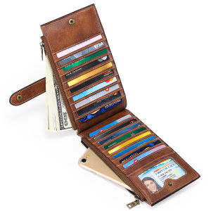 Royal Bagger New Retro Long Wallets for Men and Women Genuine Cow Leather Multifunction Coin Purse Clutch Bag Large Capacity Multi-card Slot Card Holder