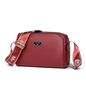 Fashionable Multi-Layer Ladies Crossbody Bag Single Shoulder Bag Makeup Bag Lychee Pattern Mobile Phone Bag Pure Color PU Leather