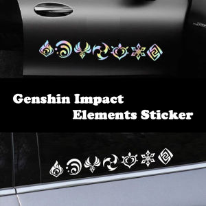 Genshin Impact Elements Stickers Car Motorbike Personality Modification Stickers Anime Game Decoration Decals Waterproof Stickers