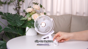 NEW! พัดลมไร้สาย หน้ากว้าง ลมแรง 5 ระดับ ชาร์จไฟ 20000 mAh ใช้ได้ 24 ชั่วโมง คลิปหนีบ ตั้งโต๊ะ clip fan 8" Rechargable type-C USB พัดลม