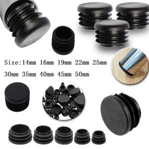 8/16/24PCS Black Plastic Pipe End Caps Round Tube Plug Inserts Chair Leg Tips Blanking Stoppers for Furniture Protection