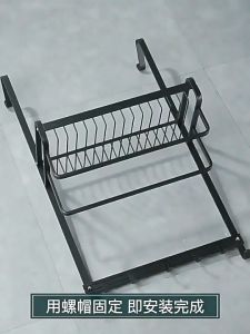 [SG Stock]Bathroom Towel Rack Punch Free Bathroom Shampoo Rack Hanging Basket With Hook And Bar