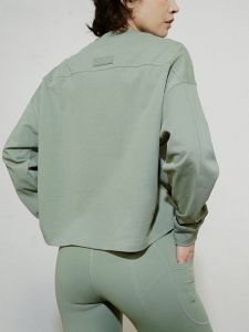 Konikoni Womens Long-Sleeved Sports Wear Thick Needle Heavy Weight T-shirt Loose Spring and Summer Outdoor Inner Wear Blouse Knitting Plaid