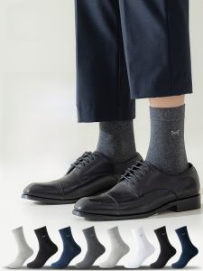 Miiow | Mens Summer Thin Mesh Mid-calf Socks Breathable No-Show Anti-Odor Sweat Absorbent Business Short Socks Cotton Lycra Blend