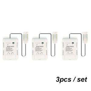 1/3/5PCS Smart WiFi Relay With Temperature Humidity Sensor Switch 85-250V AC 220V RF433 Receiver Work with Tuya APP Alexa Alice