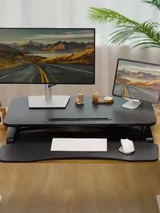 32 Inch Computer Desk Adjustable Height Standing Desk Converter With Keyboard Tray Keyboard Tray For Home Office