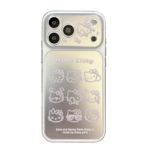 Sanrio | Kawaii Hello Kitty Mirror Phone Case For iPhone 17 16 15 Pro Max Shockproof Soft Protective Cover With Lens Protection