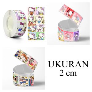 100pcs Sticker Stiker Lucu Karakter Kartun Kawaii Sanrio Lotso Doraemon Hello Kitty Unicorn Reward Cartoon Cinnamoroll Shincan Animal Hewan Kawaii Mainan Tempel Anak Remaja Dekorasi Buku Jurnal Diary Agenda 1 Roll Isi 500 Label Segel Lembaran Lembar Promo