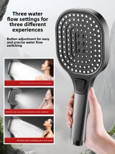 Yumei Shower Head Home Use with Flexible Hose High Water Flow Bathing Rainfall ABS Plastic Material Boost Function
