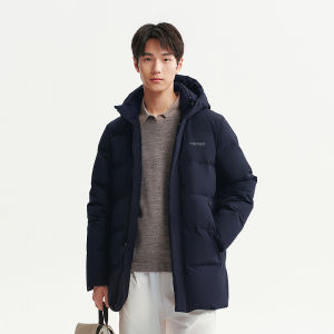 BOSIDENG | Men New Detachable Hood Long Padded Down Jacket 90 Goose Down