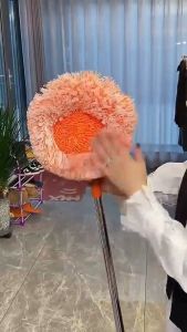 Sunflower Telescopic Rod Mop Household Water-Absorbing Lazy Mop Multifunctional Telescopic Rod Mop Adjustable Round 180° Rotatable Cleaning Mops Set With Replaceable Mop Heads Round