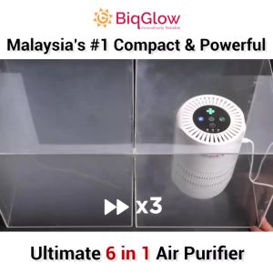 BiqGlow【ULTIMATE 6 IN 1】Ultrasonic Air Purifier PuriGlow PU-100 Medical Grade/HEPA13/Ozone Sterilization/Negative Ions