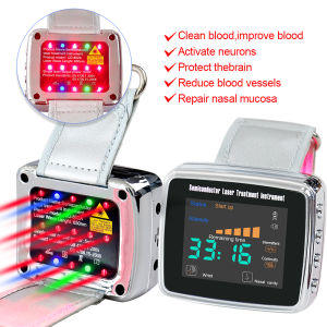 Hypertension 15 Laser Watch Health Care Prevent Cardiovascular High Blood Pressure Rhinitis Diode 650nm LLLT Therapy Laser Watch
