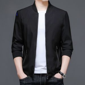 ROMON | Lormen Mens Short Baseball Collar Flight Jacket Windproof Casual Loose Style Autumn Spring New Fashion Urban Youth Coat