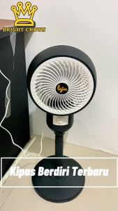 Bright Crown Kipas Angin Berdiri Elektrik Jangkauan Angin Jauh Stand Fan Low Noise Tiang Besi