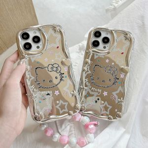 【New】Diamond Fantasy Butterfly Pattern IMD Phone Case With Bracelet For iPhone 11 12 13 14 15 Series