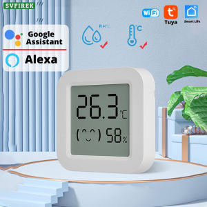 Tuya Mini Smart Humidity Sensor Bluetooth Temperature Sensor Indoor Hygrometer Thermometer Detector Compatible with Google Alexa Smart Life