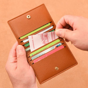 Popular Womens Card Bag Ultra-thin and Compact Bank ID Card Holder Drivers License Small Wallet Mens Simple Anti Demagnetization Card Clip