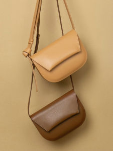 กระเป๋าสะพายข้างหนังแท้ Le-Junev S1842 กระเป๋าสะพายข้างทรงม้ารับประทานอาหารกลางวันแบบสะพายข้างสำหรับผู้หญิง กระเป๋าสะพายข้างแบบมีซิป