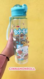 BOTOL MINUM AIR TRANSPARANT VIRAL - BOTOL MINUM ANAK SANRIO KUROMI MELODY CINAMOROL HELLOKITTY 900ML - BOTOL MINUM BPA FREE