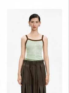 Vintage Tencel-Linen Blend Stretch Slimming Camisole Green