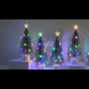 IQONICA 17cm Mini Lighted Christmas Tree LED Tabletop Decoration Star Top Battery Operated Xmas Decor