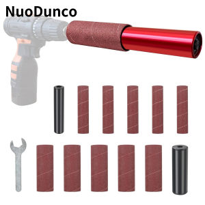 Sanding Drum Sander Handheld Spindle Sander Electric Drill Adapter Hex Shank Comes with Sandpaper Roll for Wood Metal Polishing