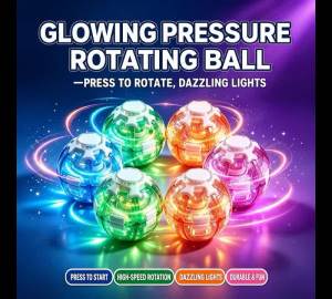 LED Magic Press To Spin Stress Relief Fidget Balls Autism ADHD Focus Quiet Cool Gadgets Unique Gifts For Kids Adults