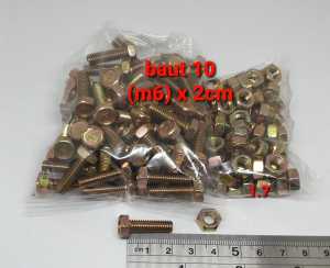 (Paket 100 set) Baut 10 (6mm) x 2 cm + mur