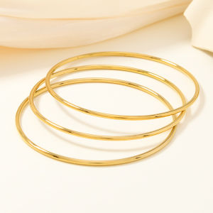 [3 in1 ]24K Copper-plated Golden Dial Fine Bracelet Stacked Retro and Fashionable Wristband