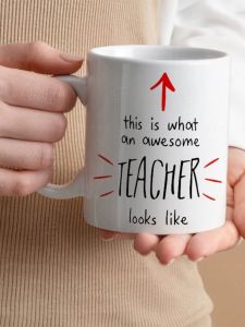 Awesome Teacher Ceramic Mug 320ml Capacity Ins Style Water Cup for Students Back-to-School Graduation Gifts Office Use