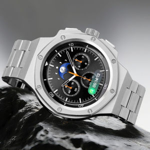 Bộ Phụ Kiện Độ Sang Trọng Cho Samsung Watch 8 Classic 46mm/8th Gen 44mm/40mm - Vỏ Thép Không Gỉ + Dây Cao Su Thay Thế Phụ Kiện Đồng Hồ