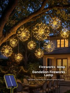 ANQIYUE | Outdoor Solar Fireworks and Dandelion Decorative Light