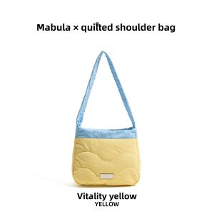 MABULA | Dopamine Contrast Color Padded Nylon Shoulder Tote Bag
