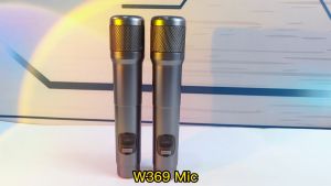 Siborie【2 Wireless Mic】W369 Mikrofon Nirkabel Ganda Mikrofon Penerima Nirkabel Mikrofon Transmisi UHF Mikrofon Profesional yang Dapat Diisi Ulang