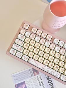 MOA Height PBT Keycaps Heat Sublimation Wooting68 Mechanical Keyboard 75/87/108 Keys Ergonomic Design Transparent Computer Hardware