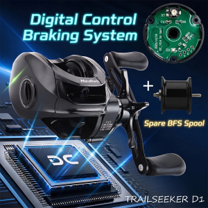 Huidiao TRAILSEEKER D1 Ultralight DC Baitcasting Reel 155g BFS Baitcaster 7.2:1 Zero Backlash 5+1BB for Bass Finesse Fishing