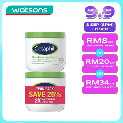 CETAPHIL Moisturizing Cream For Face & Body 453g X 2