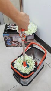 SKG ชุด ไม้ถูพื้น ไม้ม็อบ ถังสแตนเลส/ถังปั่นแห้งสแตนเลส รุ่น SK-6633