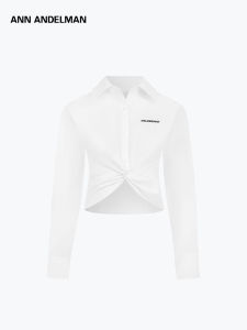 ANN ANDELMAN | Spring New White Long Sleeve Knot High Waist Slim Shirt