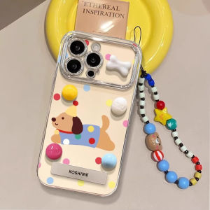 Casepark เคสปลอกสำหรับ Samsung A15 A20s A05 A03s A14 A04E A12 A05s A11 A32 A04 A10s A54 A50 A24 A52 A2การ์ตูนลูกสุนัขน่ารัก4G 5G พร้อมห่วงโซ่ไฟฟ้าเคสเลนส์โทรศัพท์หน้าต่างขนาดใหญ่เคสป้องกันเลนส์ซิลิโคนนิ่มกันกระแทก