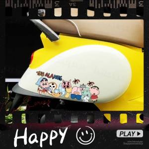 Crayon Shin-chan Motorcycle Sticker Racing Body Helmet Visor Windshield Reflective Decal For Yamaha Suzuki Triumph BMW GPX VINFAST KTM Honda