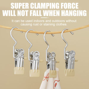 3pcs Stainless Steel Hook Clip Clothes Hook Clip Clothes for Hanging Clothes Outdoor Light Clips Hanging Clips Hanging Universal Drying Clothes Picture Photo