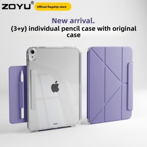 Zoyu | Zoyu iPad Air 7 Pro 11 Mini 7 Protective Case Magnetic Pen Holder Transparent Anti-Bend Drop Protection For Apple Tablets
