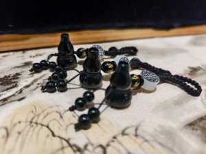 Hu lu Obsidian Gourd Charm Key Chain Hanging Car
