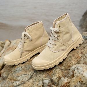 รองเท้าผ้าใบข้อสูงสำหรับผู้ชายรองเท้าบูทมาร์ตินแนววินเทจยอดนิยมรองเท้าปีนเขากลางแจ้งรองเท้าสนีกเกอร์ลำลองแมทช์ลุคง่ายรองเท้าผ้าระบายอากาศได้ดีสำหรับคู่รัก