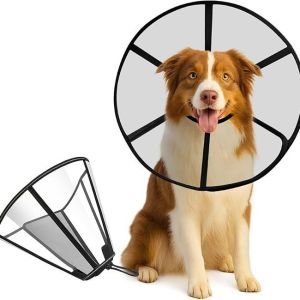 Post-Surgery Elizabethan Dog Collar Breathable Spay Neuter Recovery Aid Prevents Licking And Biting for Dogs Comfortable Neck Ring