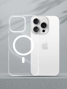 Ultra-Thin Transparent Magnetic Absorption iPhone 16 pro Case Luxury Minimalist Style Protective Cover for Men And Women