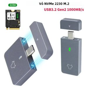 M.2 NVMe 2230 SSD Vỏ USB C Adapter 10Gbps Bên Ngoài Hộp Tương Thích Với SN740 SN530 520 PM991a BG4 BC711