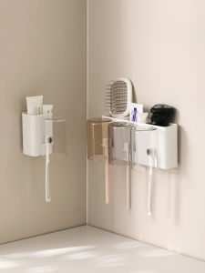 Giá Để Chổi Đánh Răng Gắn Tường FaSoLa Giá Để Cốc Đựng Nước Súc Miệng Giá Để Kem Đánh Răng Giá Để Đồ Vệ Sinh Phòng Tắm Bằng Nhựa ABS